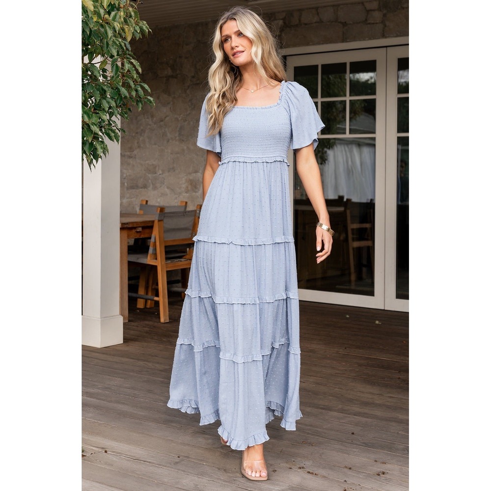 Baltic Born | Lenora | Dusty Blue Maxi Dress